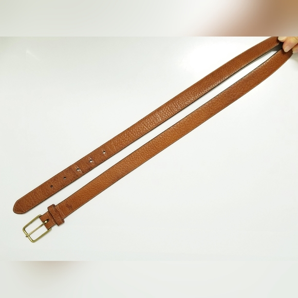 Ralph Lauren 1" Pebbled Leather  Belt with Brass Buckle & Signature Pony 36 - Picture 8 of 14